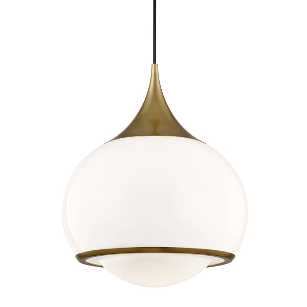 Reese 1 Light Large Pendant Light - Aged Brass