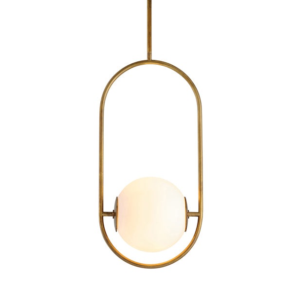 Everley 1 Light Pendant Light - Vintage Brass