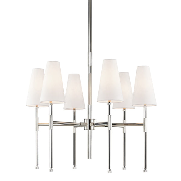 Bowery 6 Light Chandelier - Polished Nickel