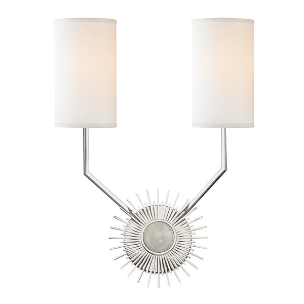 Borland 2 Light Wall Sconce - Polished Nickel