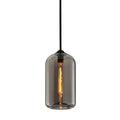 District Small 1 Light Pendant Light - Smoked Black