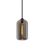 District Small 1 Light Pendant Light - Smoked Black