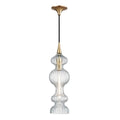 Pomfret 1 Light Pendant Light - Aged Brass & Glass