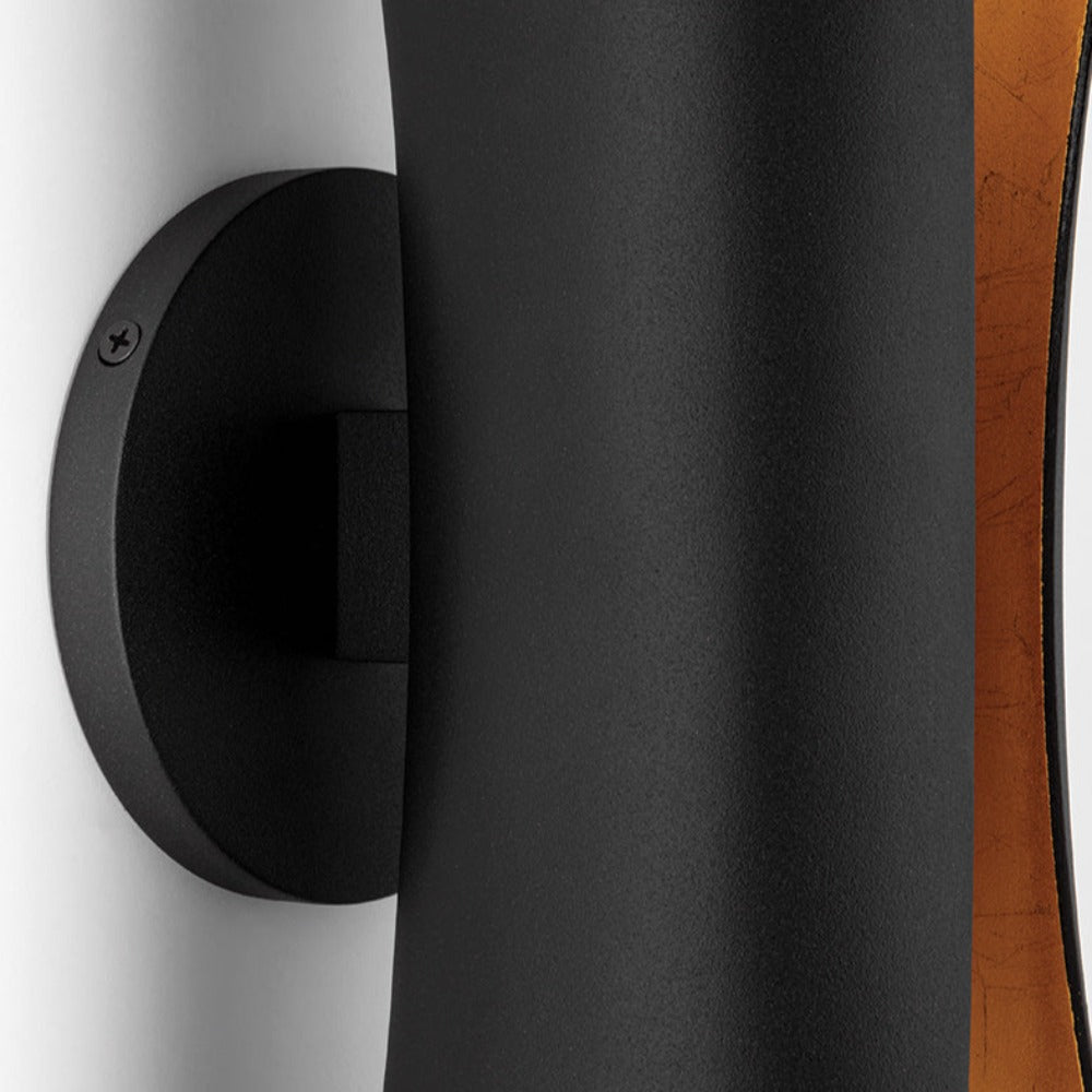 Josie 2 Light Wall Sconce - Black & Gold Leaf