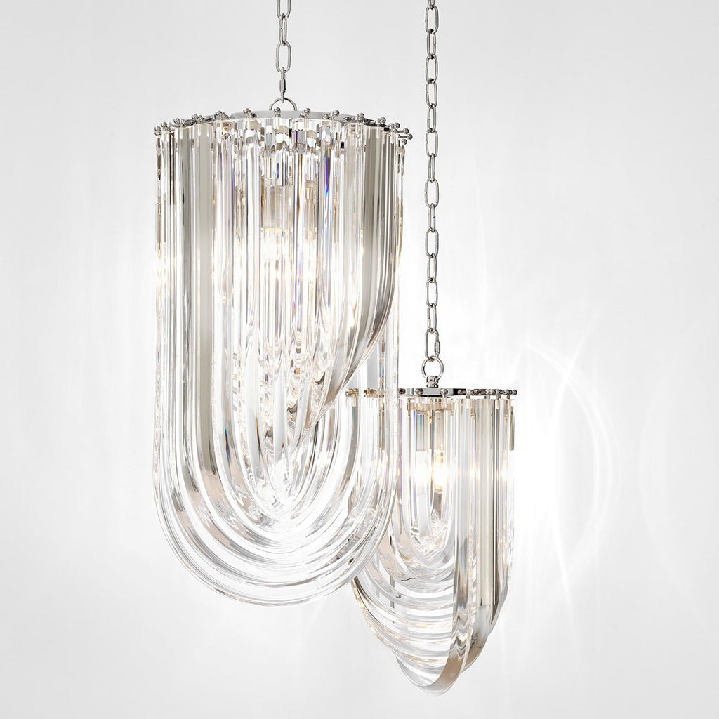 Murano Chandelier - Nickel Finish
