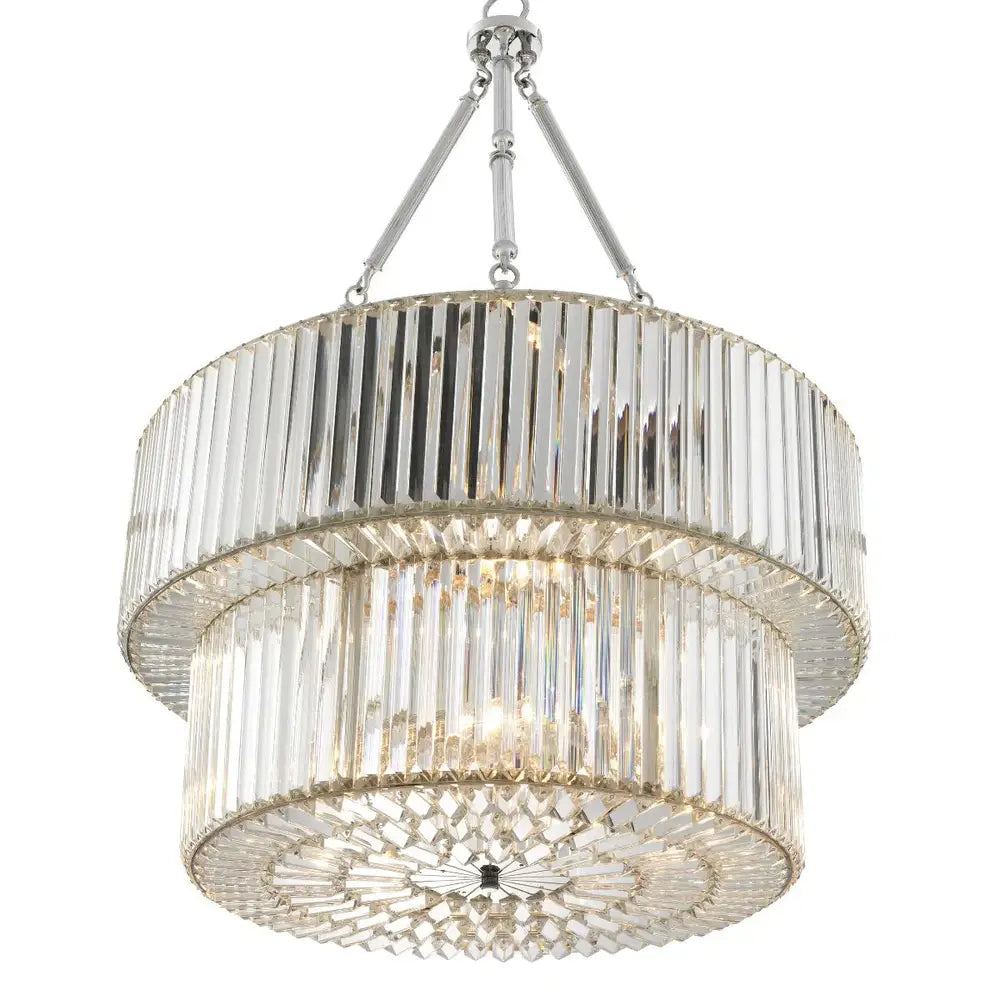 infinity Double Chandelier - Nickel Finish