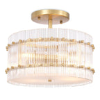 Ruby Round Ceiling Lamp - Antique Brass Finish
