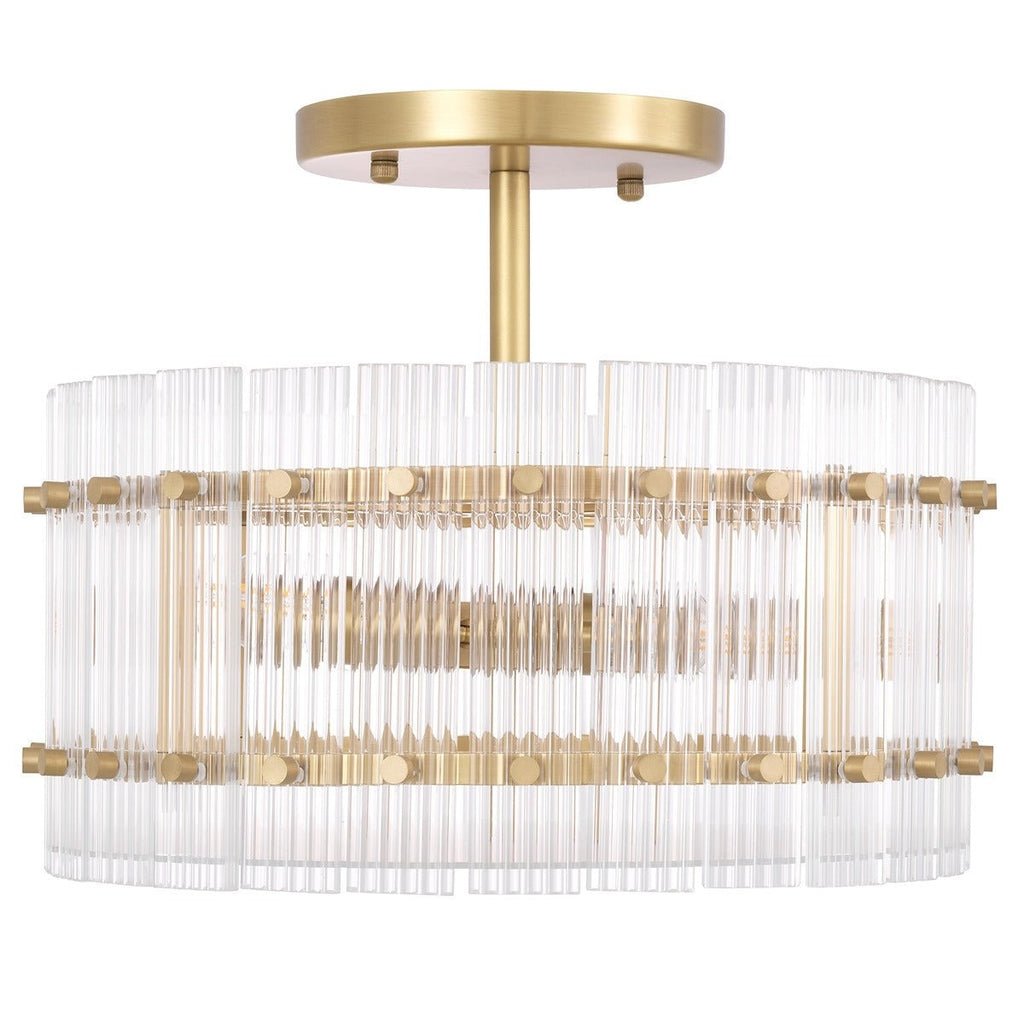 Ruby Round Ceiling Lamp - Antique Brass Finish