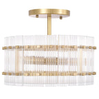 Ruby Round Ceiling Lamp - Antique Brass Finish