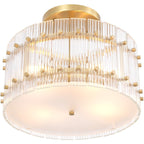 Ruby Round Ceiling Lamp - Antique Brass Finish