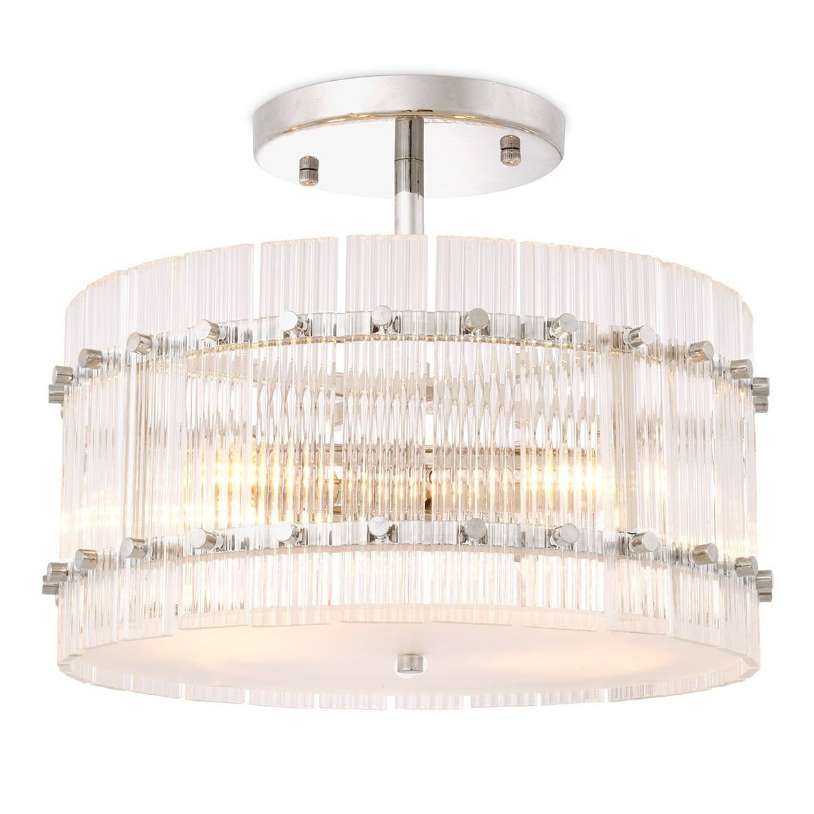 Ruby Round Ceiling Lamp - Nickel Finish