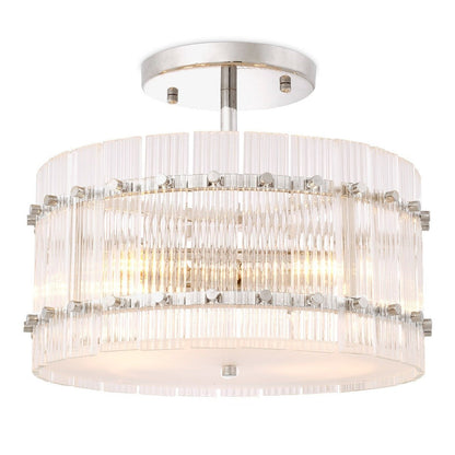 Ruby Round Ceiling Lamp - Nickel Finish