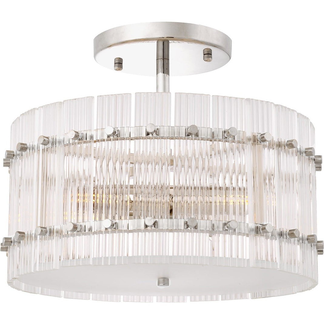 Ruby Round Ceiling Lamp - Nickel Finish