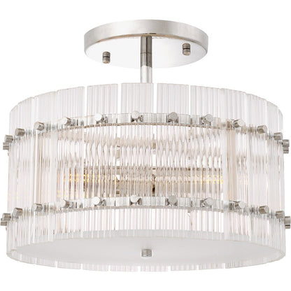 Ruby Round Ceiling Lamp - Nickel Finish