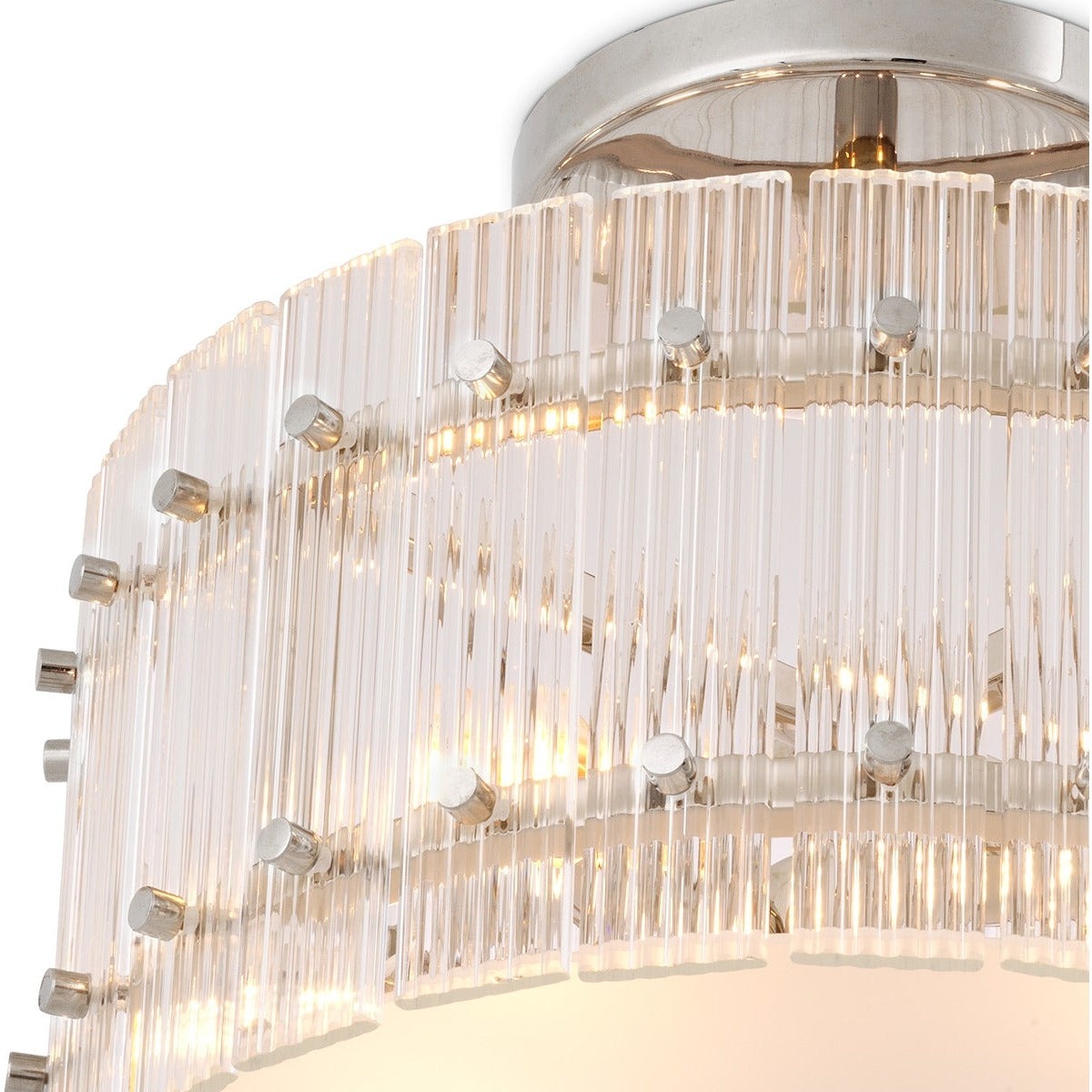 Ruby Round Ceiling Lamp - Nickel Finish