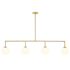 Tara Chandelier - Antique Brass Finish & White Glass