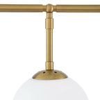 Tara Chandelier - Antique Brass Finish & White Glass