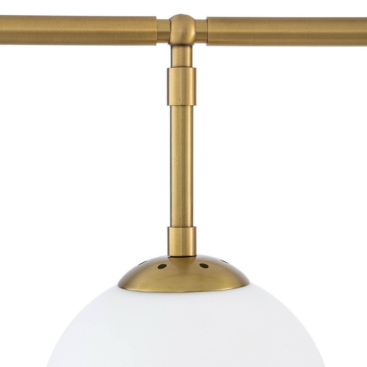 Tara Chandelier - Antique Brass Finish & White Glass