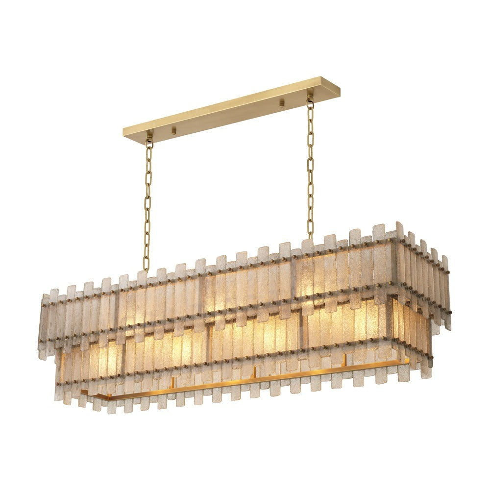 Caprera Rectangular Chandelier - Antique Brass