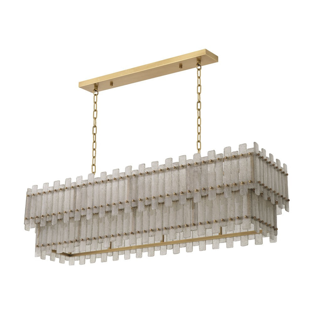 Caprera Rectangular Chandelier - Antique Brass
