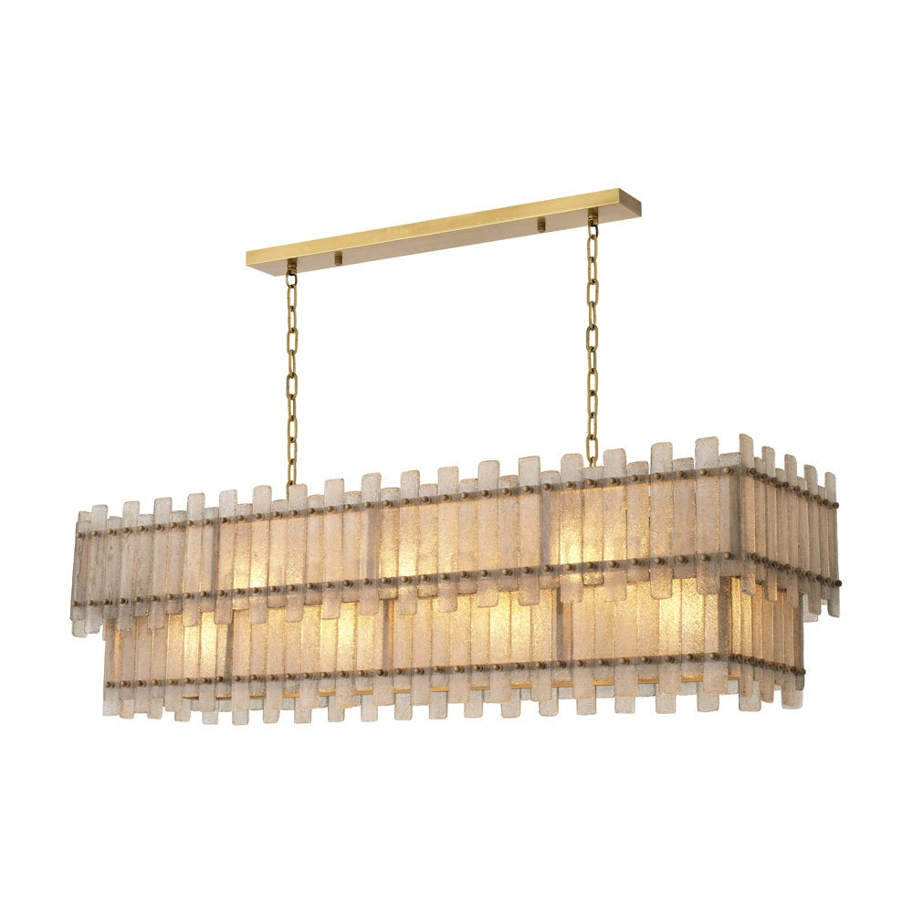 Caprera Rectangular Chandelier - Antique Brass