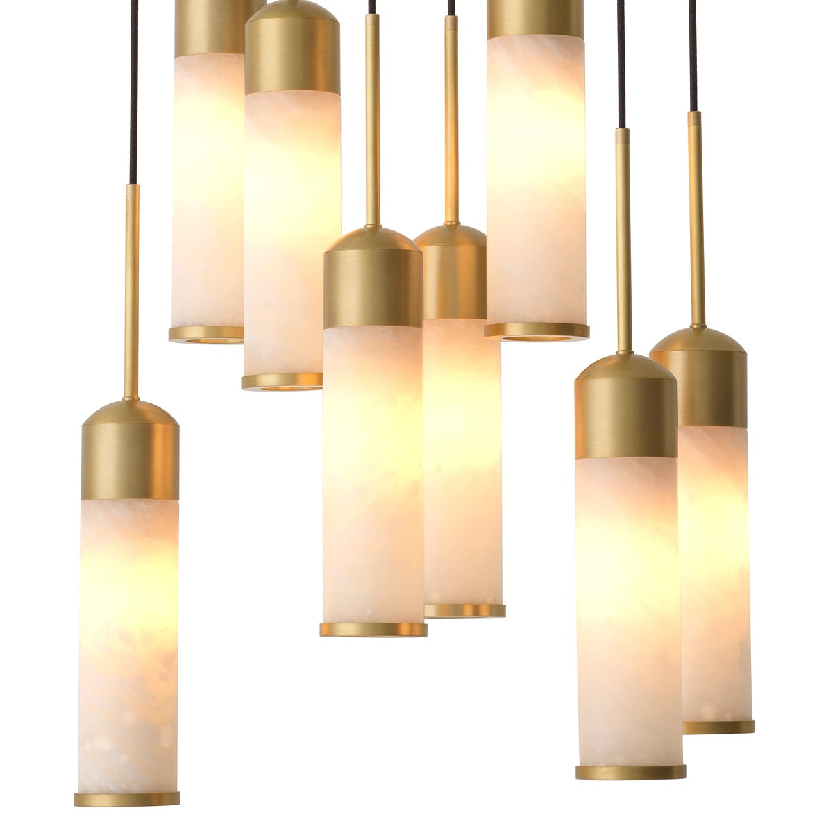 Eos Chandelier - Antique Brass & Alabaster