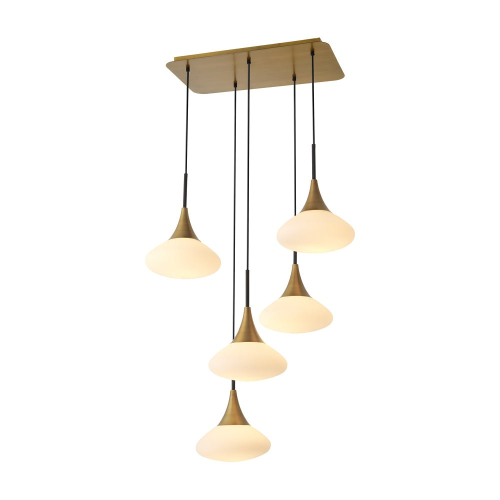 Large Duco Chandelier - Antique Brass