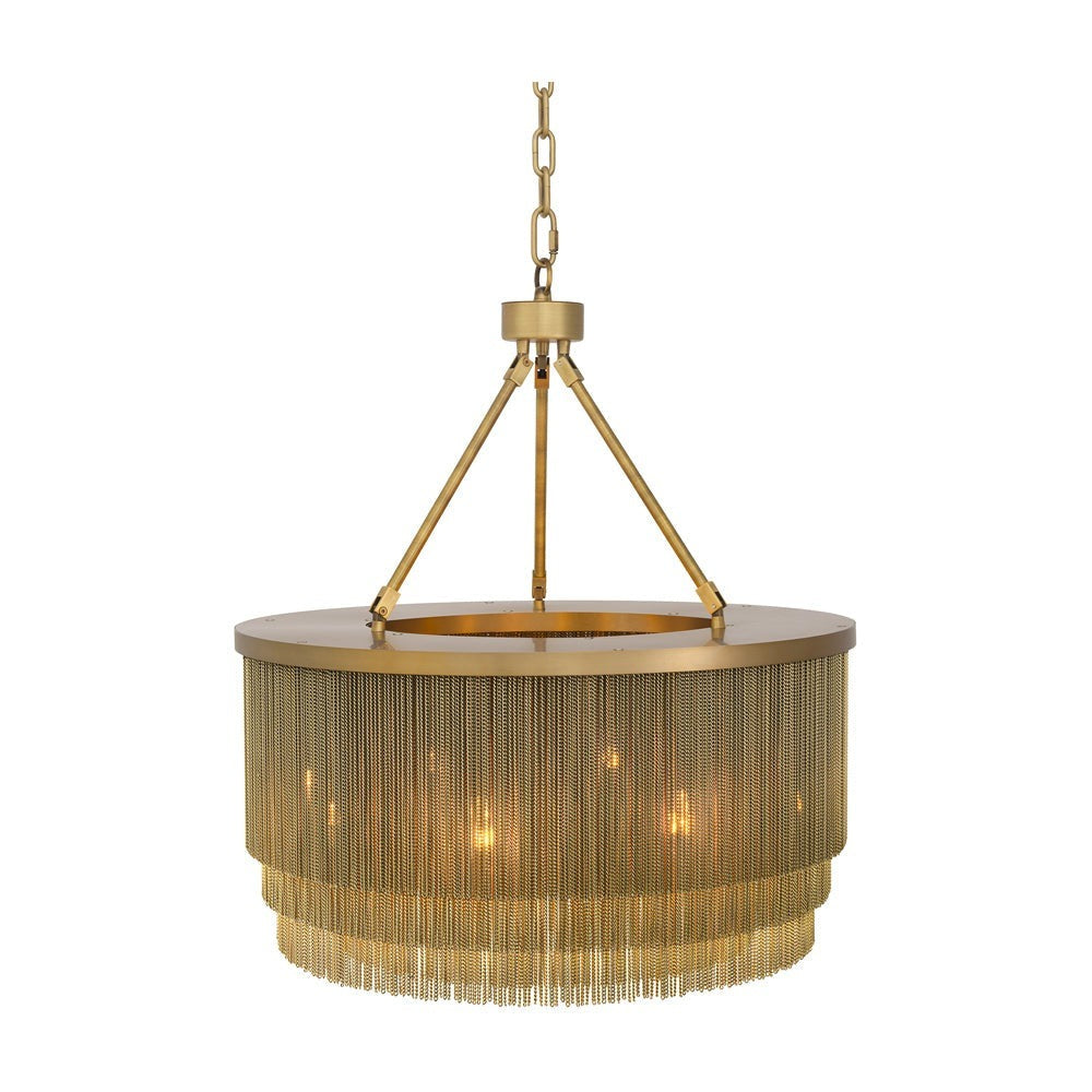Small Tissot Round Chandelier - Antique Brass