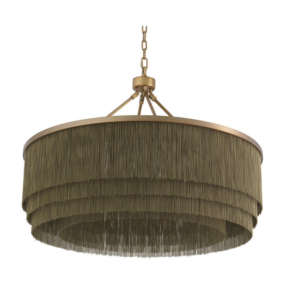 Large Tissot Round Chandelier - Antique Brass
