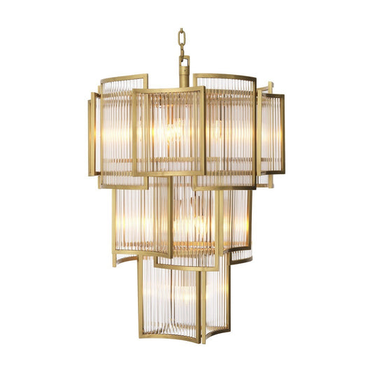 Jet Set Chandelier - Antique Brass