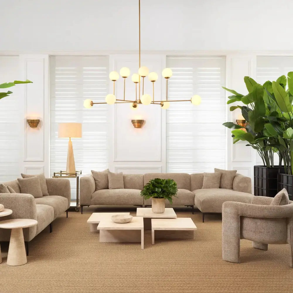 Aram Chandelier - Antique Brass Finish