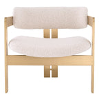 Donato Chair - Brushed Brass Finish & Bouclé Cream