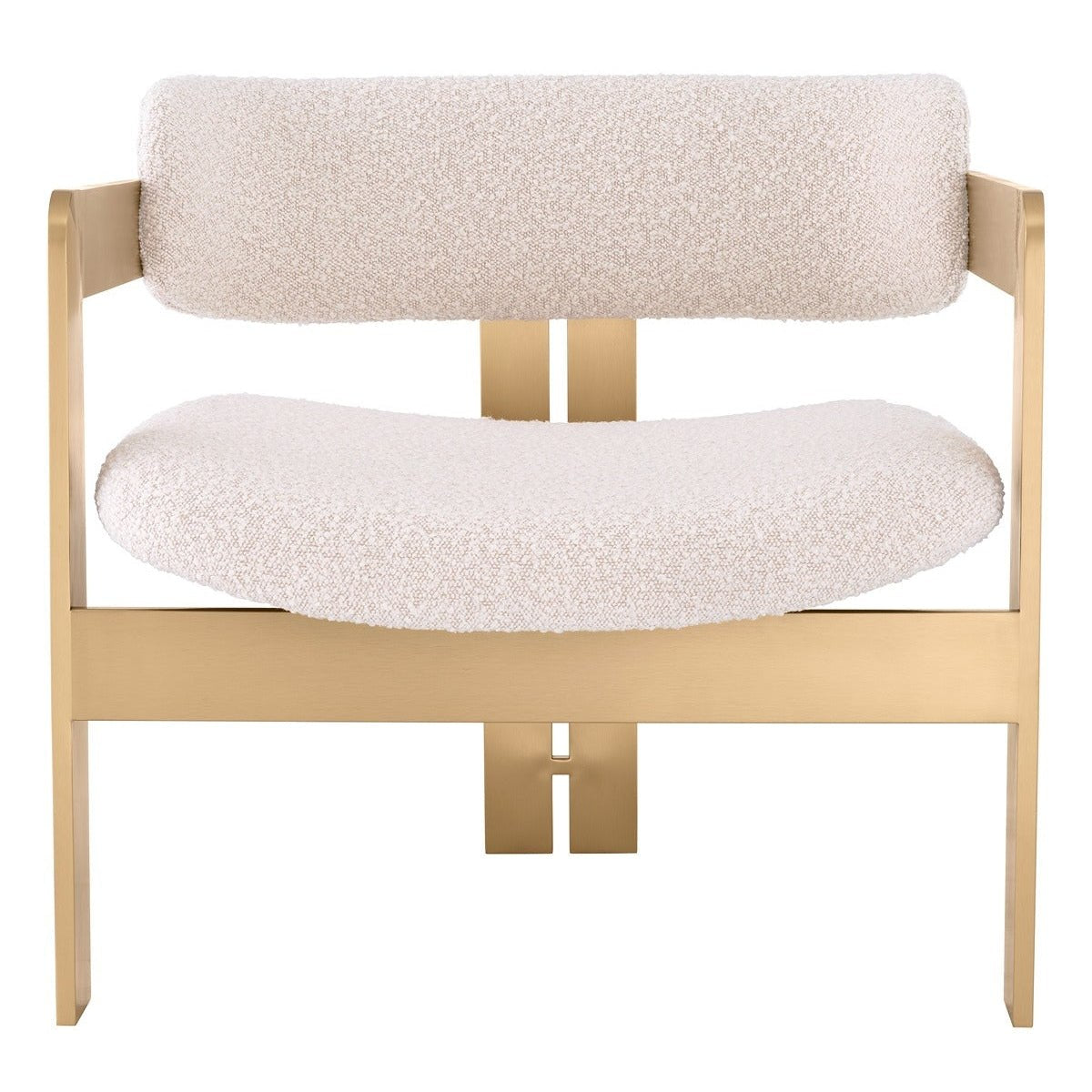 Donato Chair - Brushed Brass Finish & Bouclé Cream