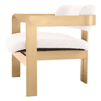 Donato Chair - Brushed Brass Finish & Bouclé Cream