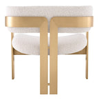 Donato Chair - Brushed Brass Finish & Bouclé Cream