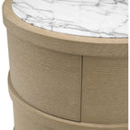 Cabana Round Bedside Table - Washed Oak Veneer