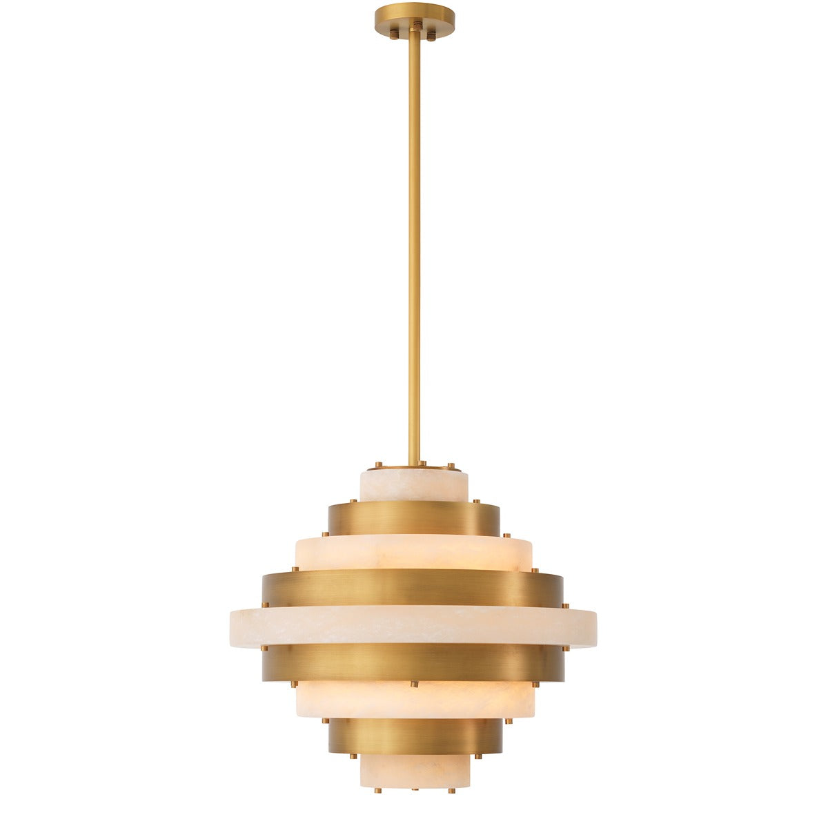 Lazzari Chandelier - Antique Brass & Alabaster