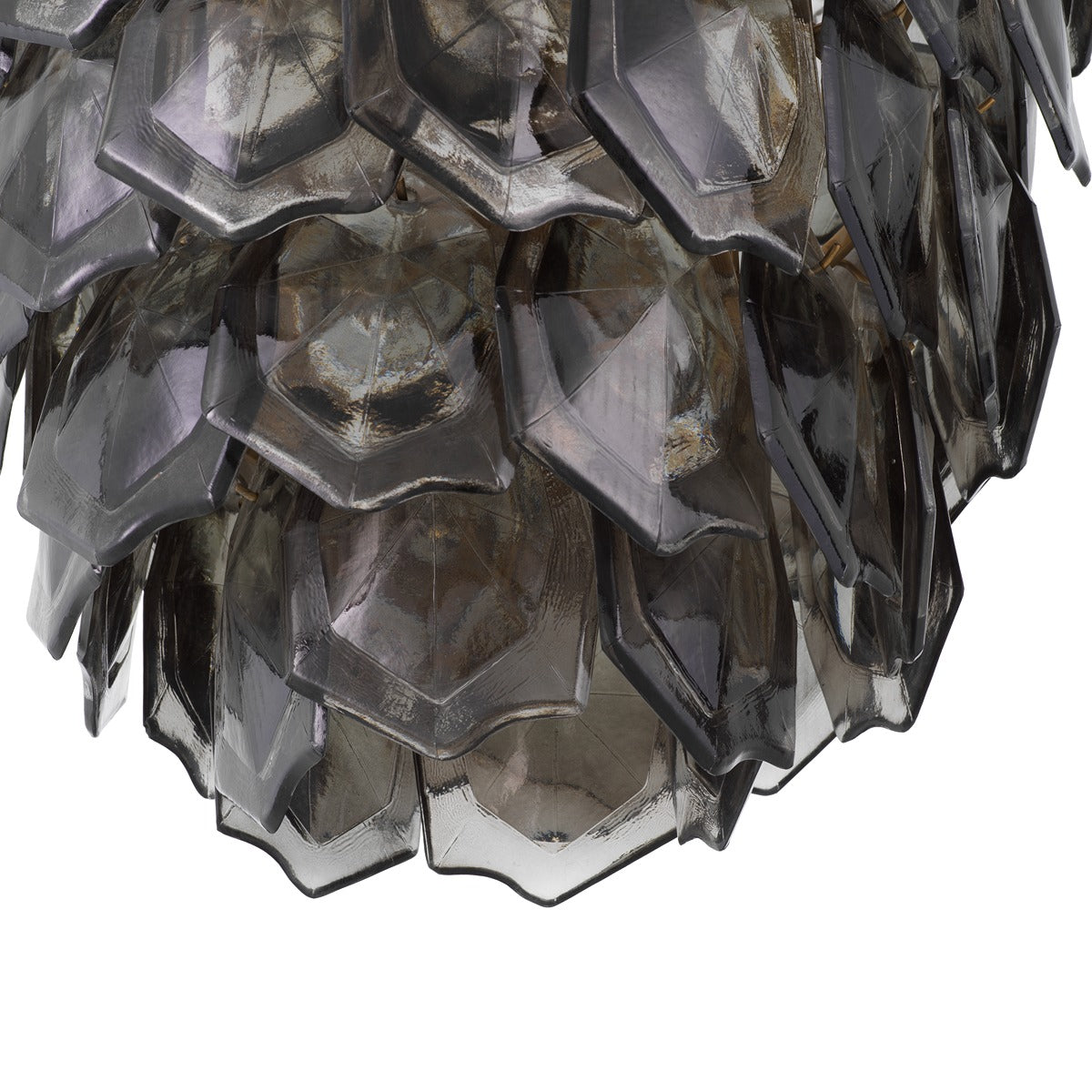 Elias Chandelier - Vintage Brass & Smoke Glass