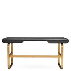 Nathaniel Desk - Charcoal Grey Oak Veneer & Brushed Brass