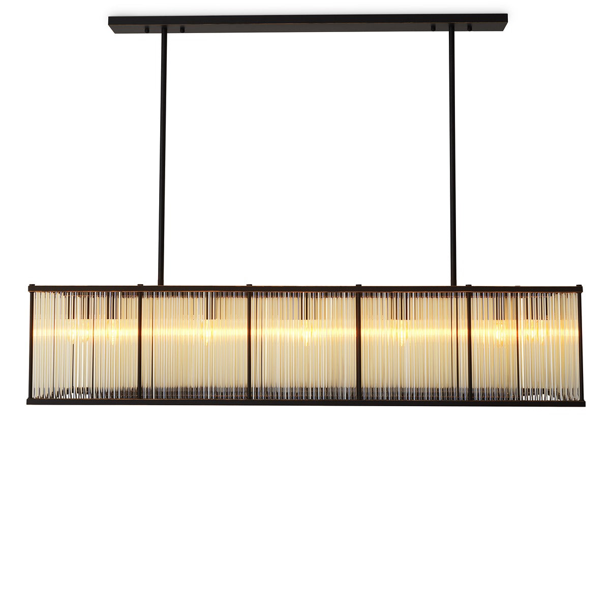 Bernadi Rectangular Chandelier - Bronze Highlight