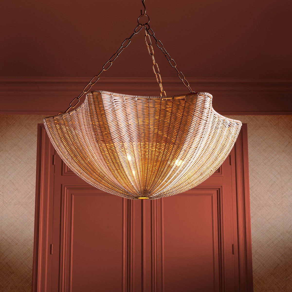 Los Palmos Chandelier - Natural Rattan