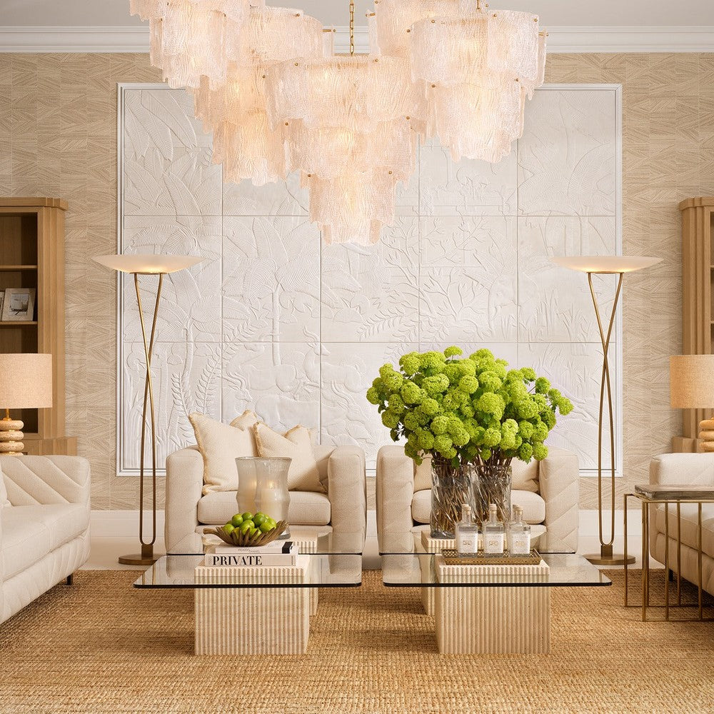 Asinara Small Chandelier - Clear Textured Glass