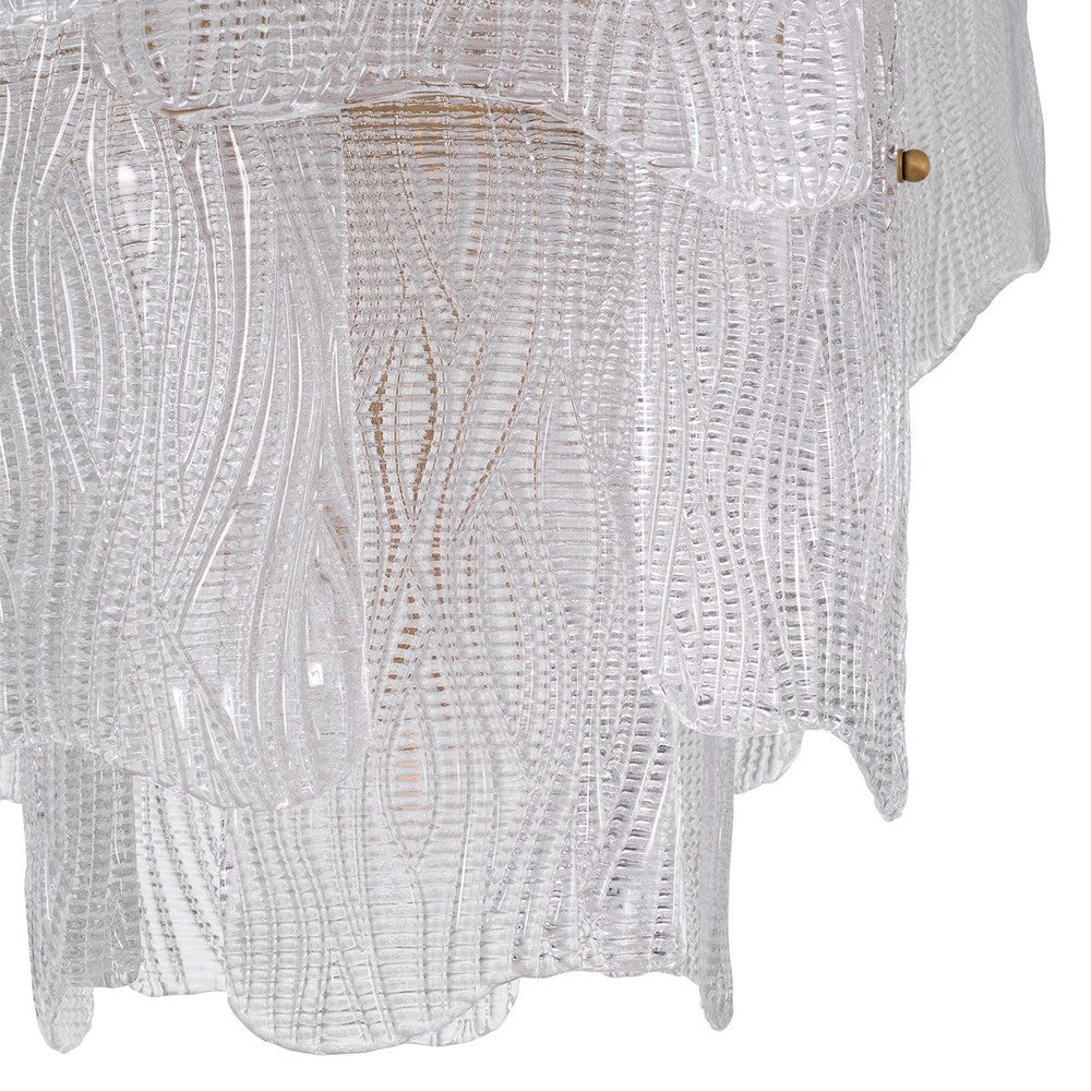 Asinara Small Chandelier - Clear Textured Glass