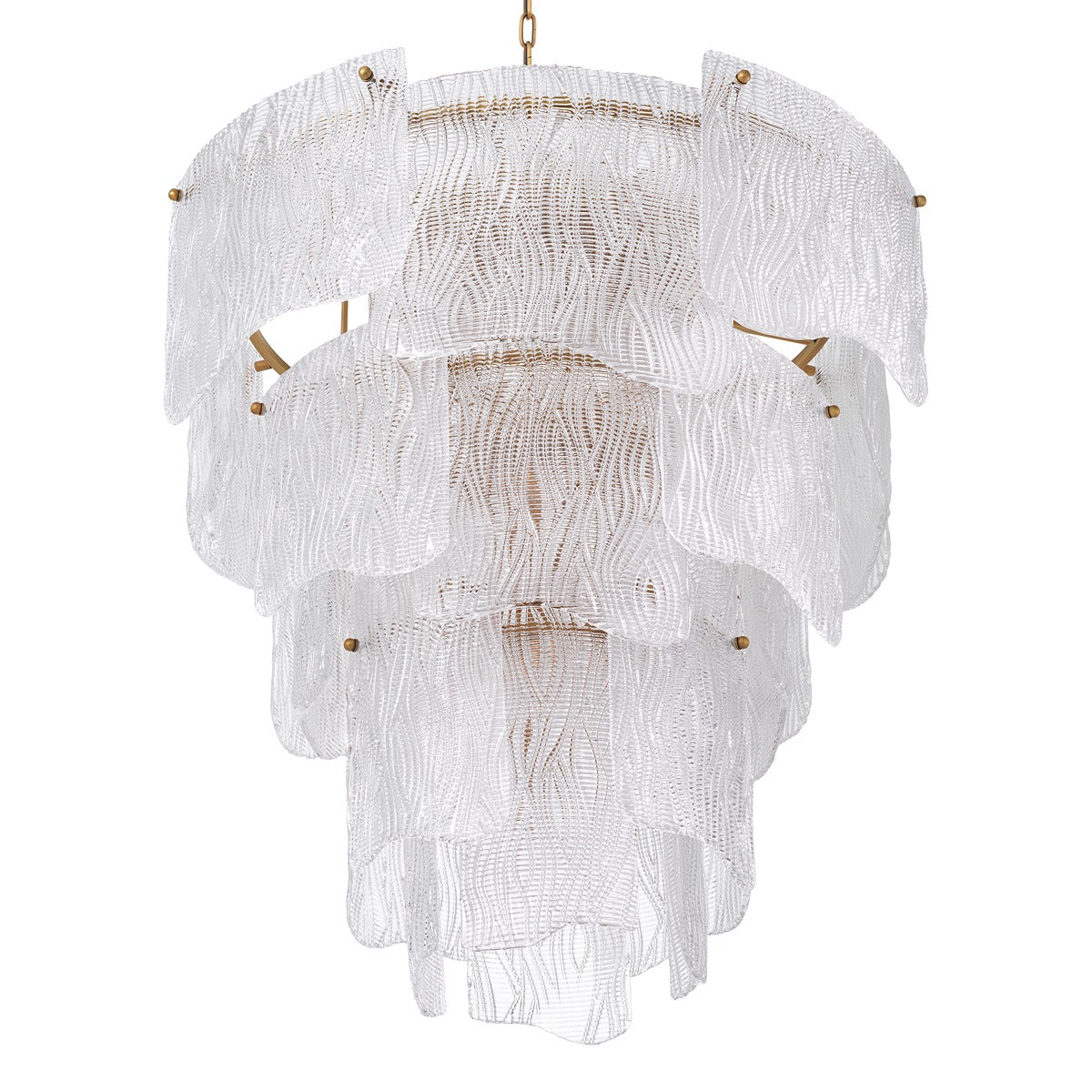 Asinara Large Chandelier - Clear Textured Glass