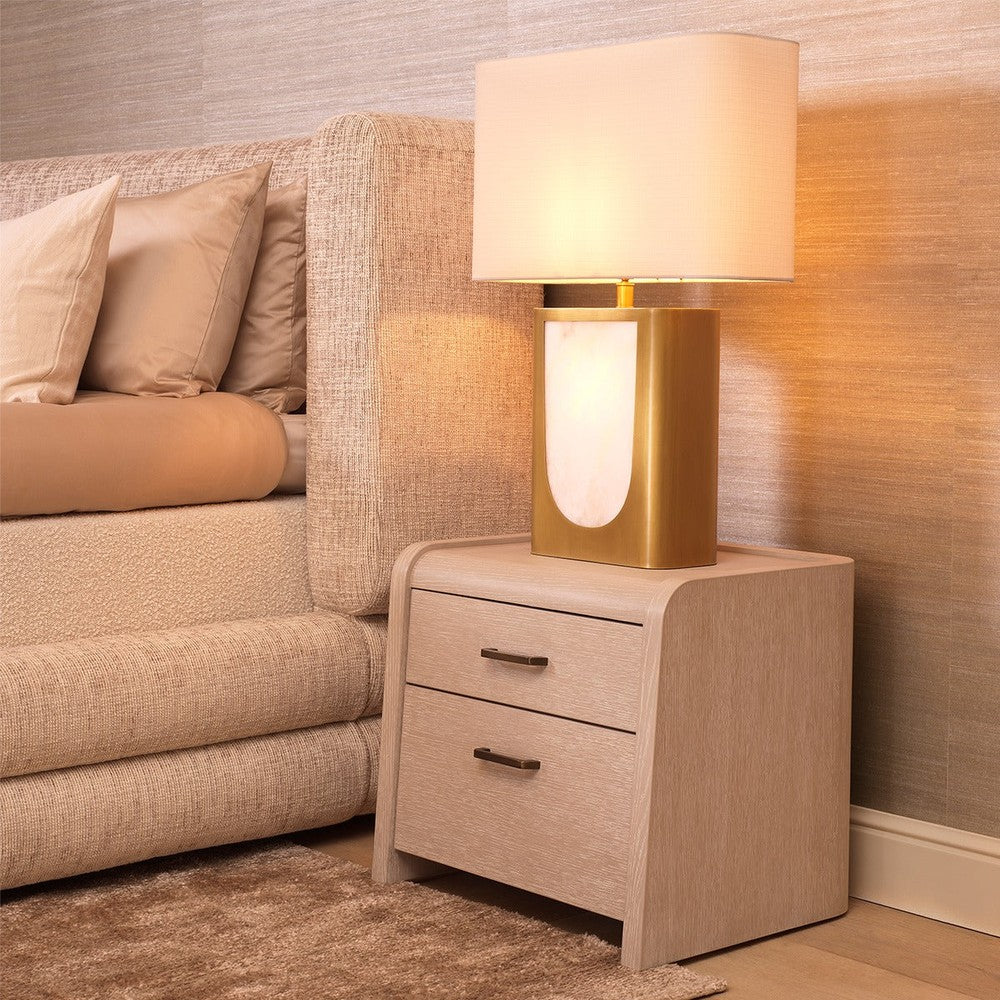 Joane Bedside Table - Washed Oak Veneer