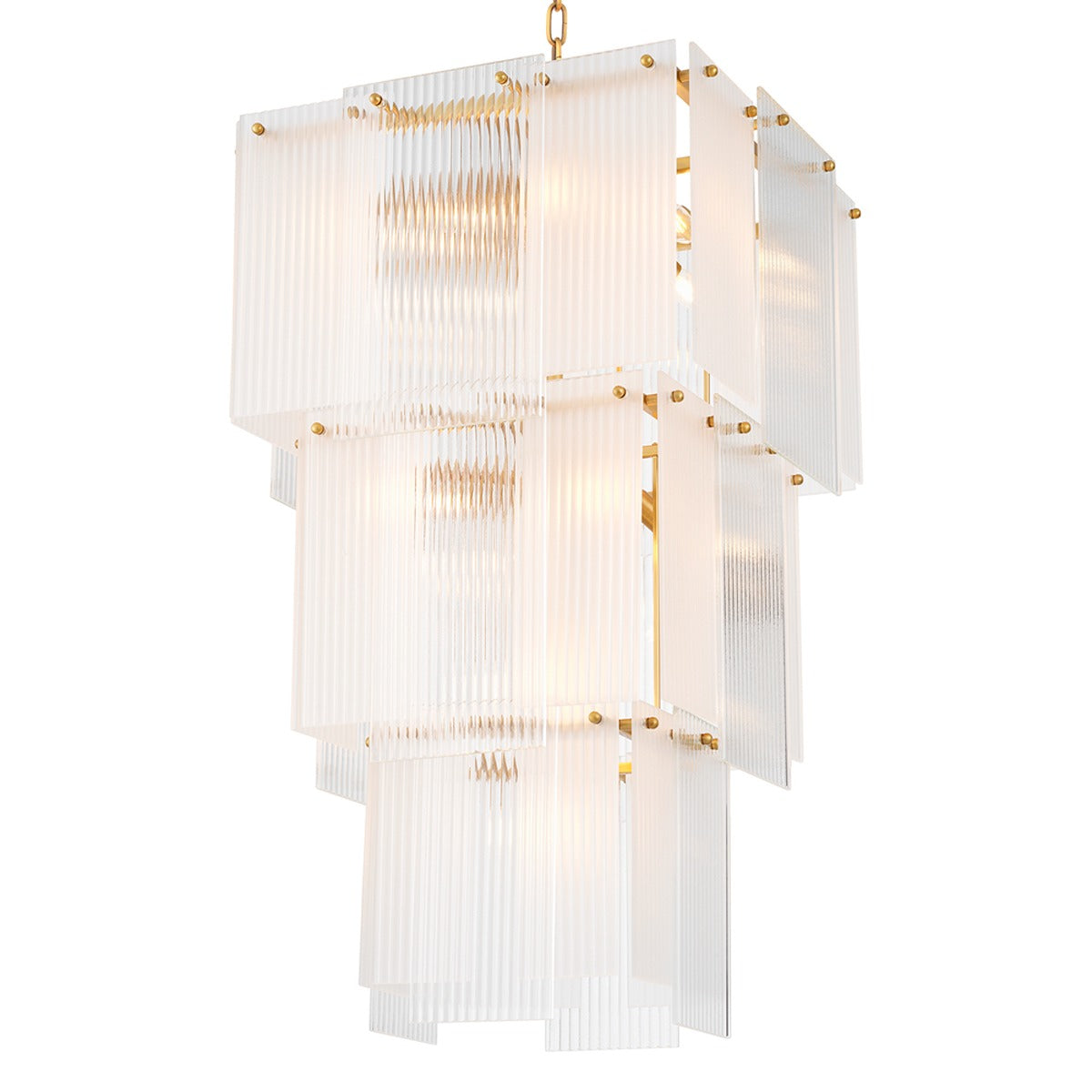 Giardano Chandelier - Glass & Antique Brass