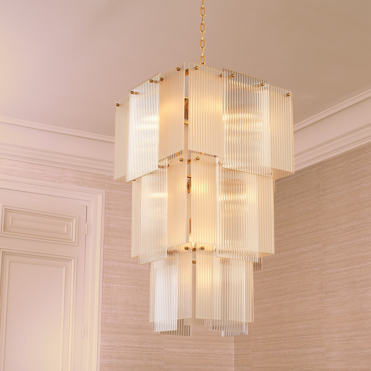 Giardano Chandelier - Glass & Antique Brass
