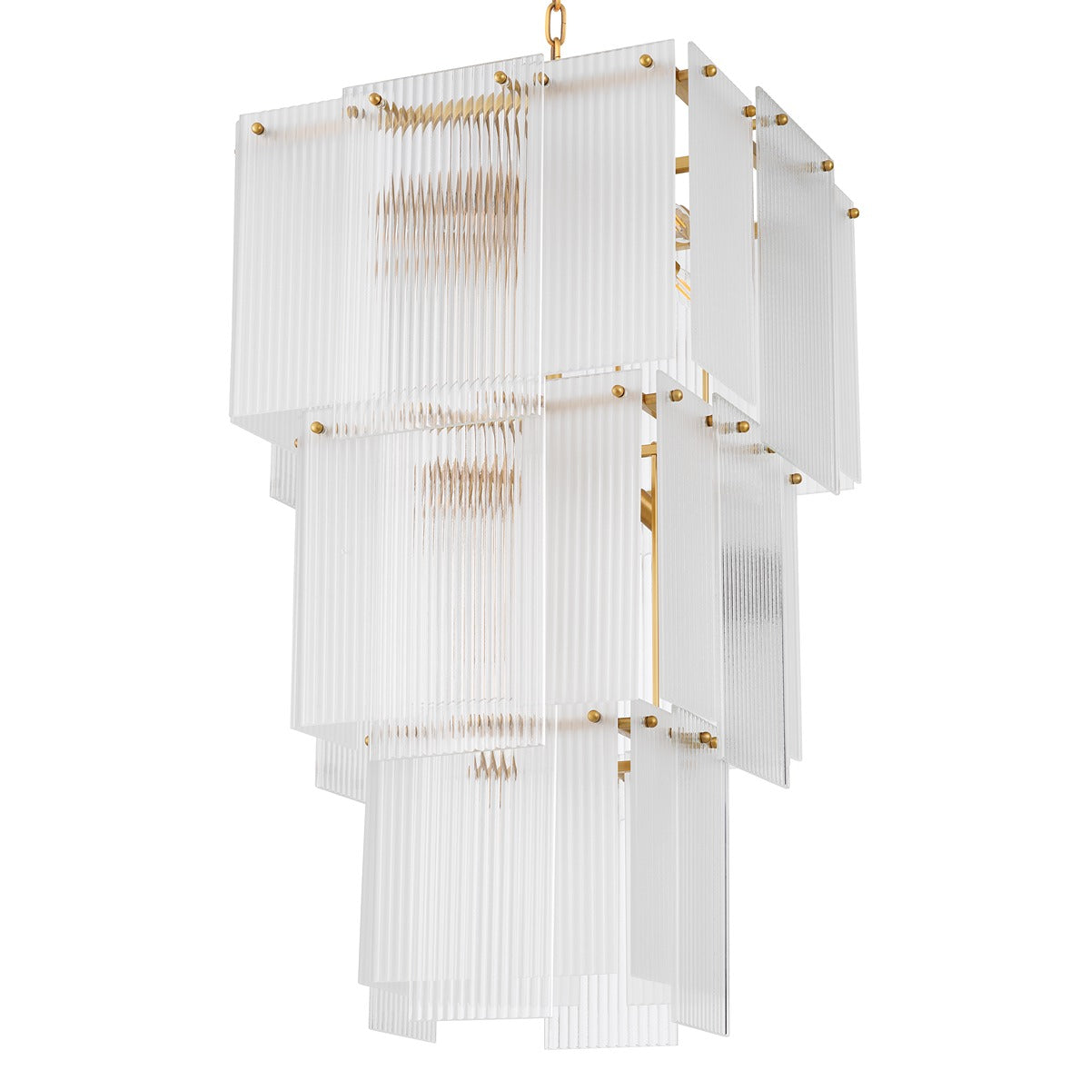 Giardano Chandelier - Glass & Antique Brass