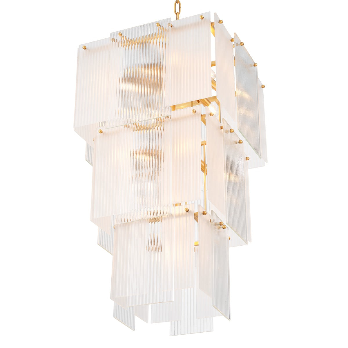 Giardano Chandelier - Glass & Antique Brass