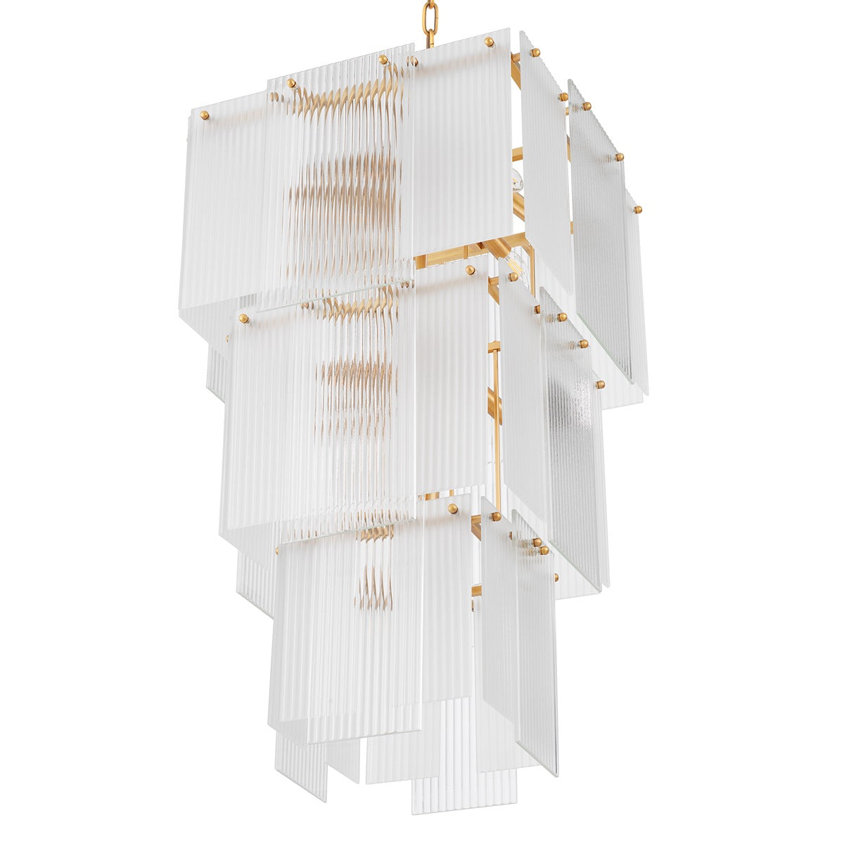 Giardano Chandelier - Glass & Antique Brass
